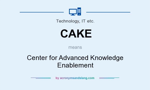 What does CAKE mean? It stands for Center for Advanced Knowledge Enablement