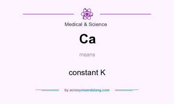 What does Ca mean? It stands for constant K