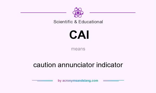 What does CAI mean? It stands for caution annunciator indicator