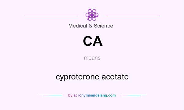 What does CA mean? It stands for cyproterone acetate