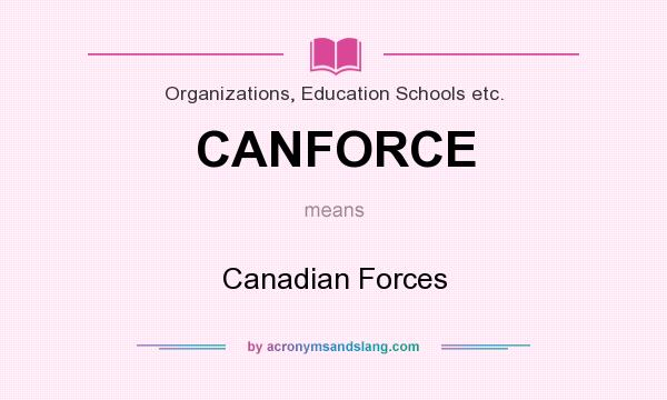 What does CANFORCE mean? It stands for Canadian Forces