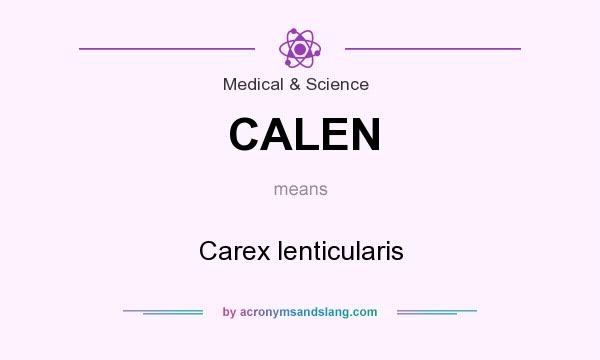 What does CALEN mean? It stands for Carex lenticularis