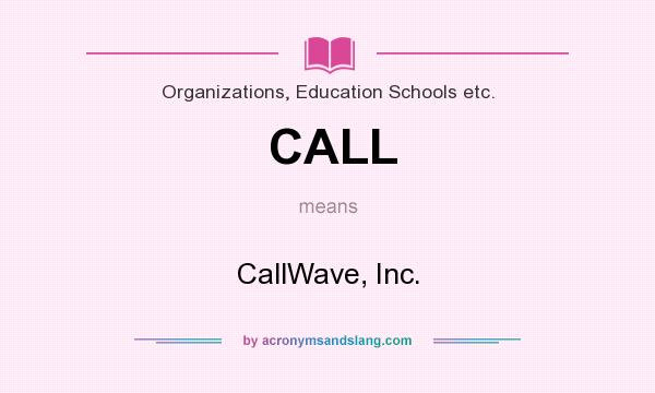 What does CALL mean? It stands for CallWave, Inc.