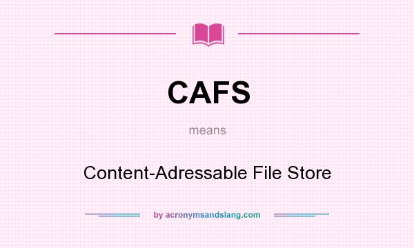 What does CAFS mean? It stands for Content-Adressable File Store