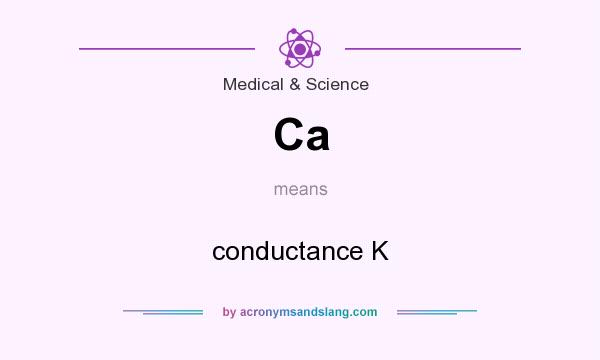 What does Ca mean? It stands for conductance K