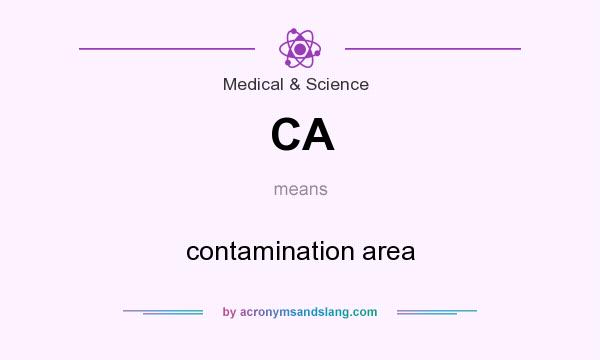What does CA mean? It stands for contamination area
