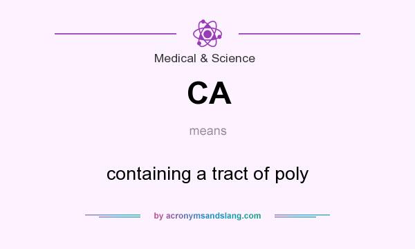 What does CA mean? It stands for containing a tract of poly