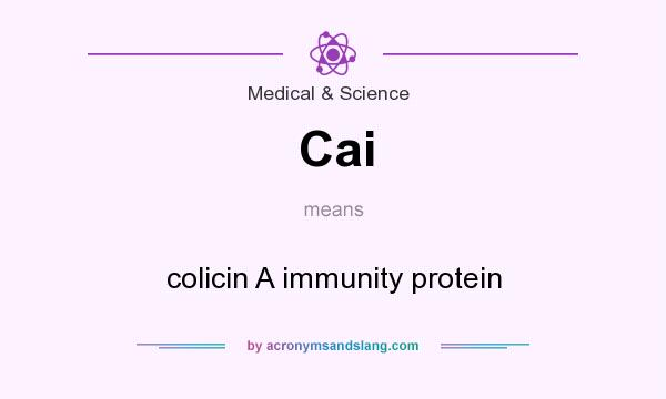 What does Cai mean? It stands for colicin A immunity protein
