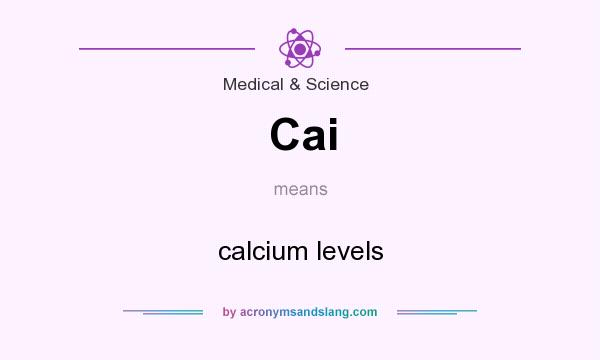 What does Cai mean? It stands for calcium levels
