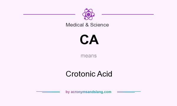 What does CA mean? It stands for Crotonic Acid