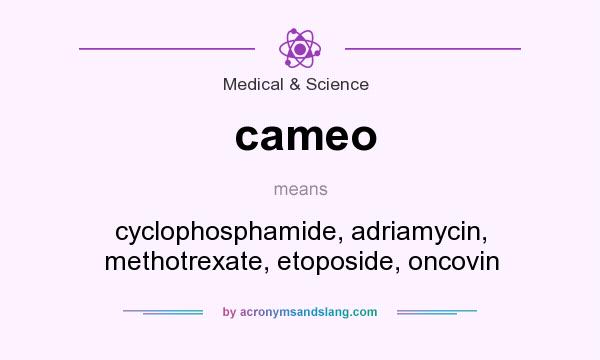 What does cameo mean? It stands for cyclophosphamide, adriamycin, methotrexate, etoposide, oncovin