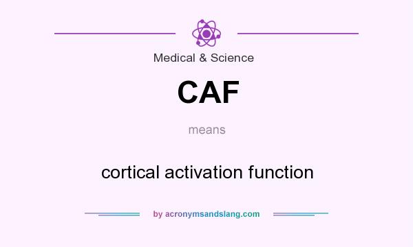 What does CAF mean? It stands for cortical activation function
