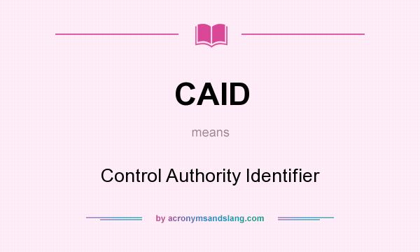 What does CAID mean? It stands for Control Authority Identifier