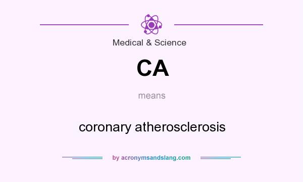 What does CA mean? It stands for coronary atherosclerosis