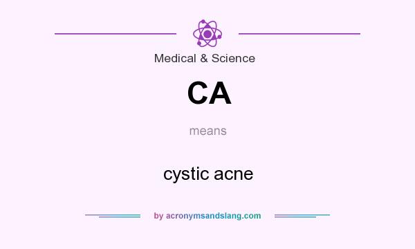 What does CA mean? It stands for cystic acne