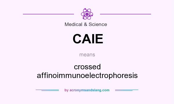 What does CAIE mean? It stands for crossed affinoimmunoelectrophoresis