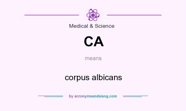 What does CA mean? It stands for corpus albicans