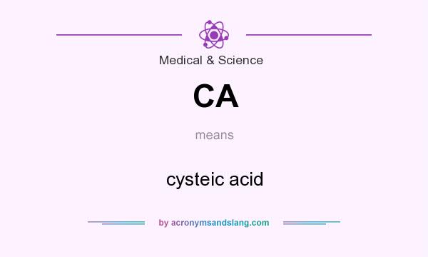 What does CA mean? It stands for cysteic acid