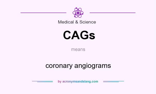 What does CAGs mean? It stands for coronary angiograms