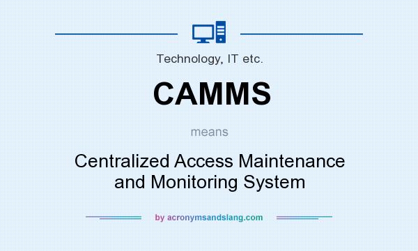 What does CAMMS mean? It stands for Centralized Access Maintenance and Monitoring System