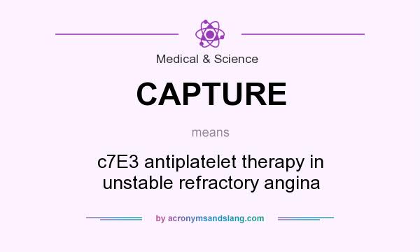 What does CAPTURE mean? It stands for c7E3 antiplatelet therapy in unstable refractory angina