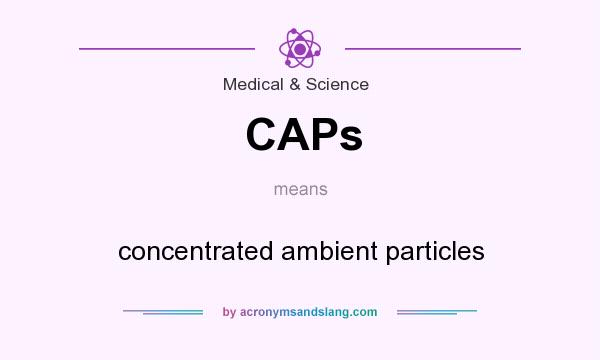 What does CAPs mean? It stands for concentrated ambient particles