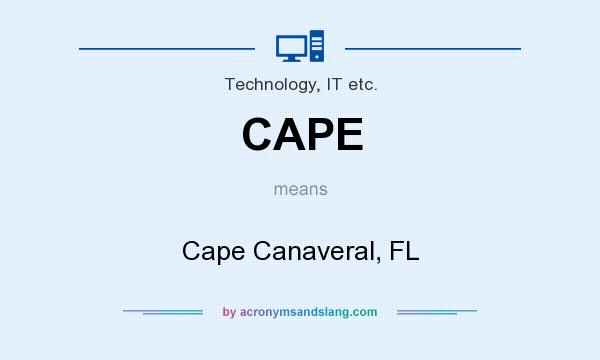 What does CAPE mean? It stands for Cape Canaveral, FL