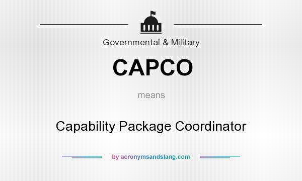 What does CAPCO mean? It stands for Capability Package Coordinator