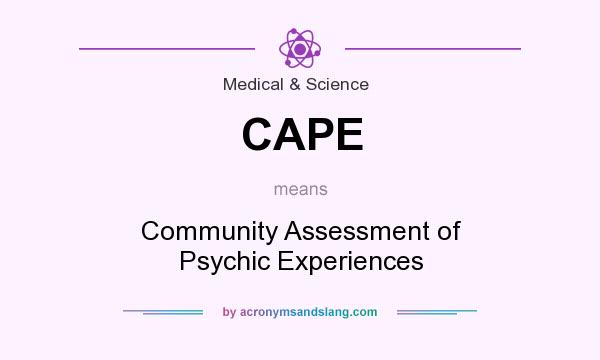 What does CAPE mean? It stands for Community Assessment of Psychic Experiences