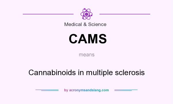 What does CAMS mean? It stands for Cannabinoids in multiple sclerosis