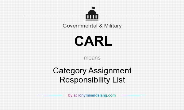 What does CARL mean? It stands for Category Assignment Responsibility List