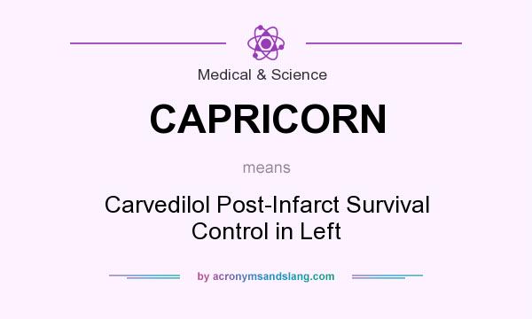 What does CAPRICORN mean? It stands for Carvedilol Post-Infarct Survival Control in Left