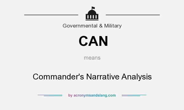 What does CAN mean? It stands for Commander`s Narrative Analysis