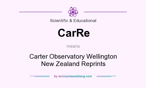 What does CarRe mean? It stands for Carter Observatory Wellington New Zealand Reprints