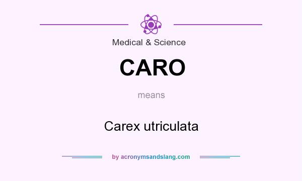 What does CARO mean? It stands for Carex utriculata
