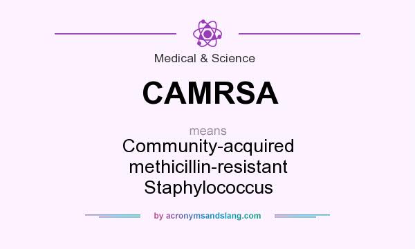 What does CAMRSA mean? It stands for Community-acquired methicillin-resistant Staphylococcus