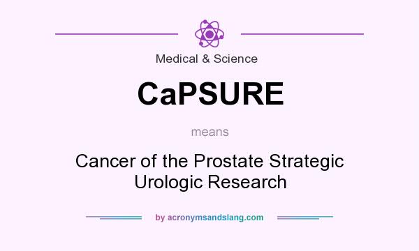 What does CaPSURE mean? It stands for Cancer of the Prostate Strategic Urologic Research