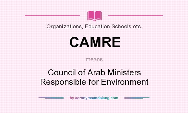 What does CAMRE mean? It stands for Council of Arab Ministers Responsible for Environment