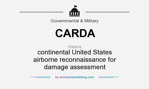 What does CARDA mean? It stands for continental United States airborne reconnaissance for damage assessment