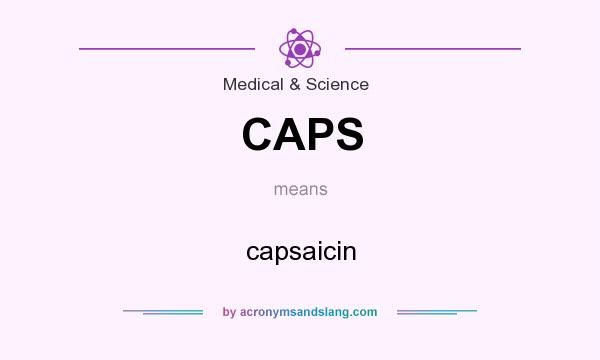 What does CAPS mean? It stands for capsaicin