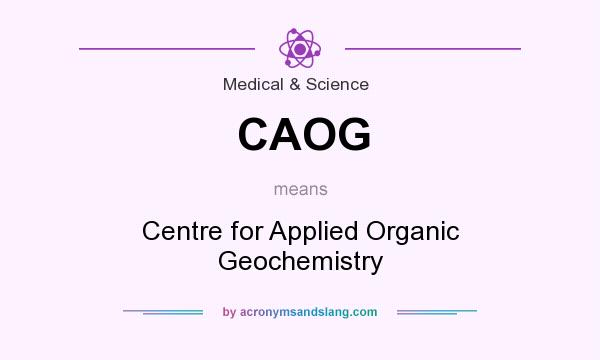 What does CAOG mean? It stands for Centre for Applied Organic Geochemistry