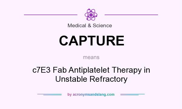 What does CAPTURE mean? It stands for c7E3 Fab Antiplatelet Therapy in Unstable Refractory