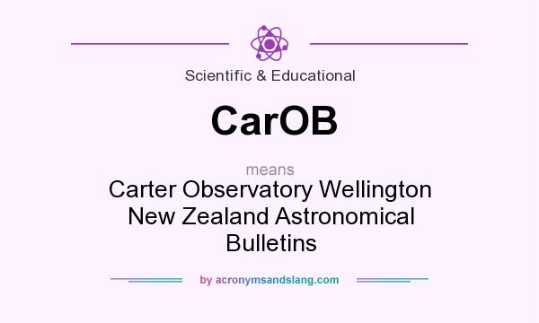 What does CarOB mean? It stands for Carter Observatory Wellington New Zealand Astronomical Bulletins
