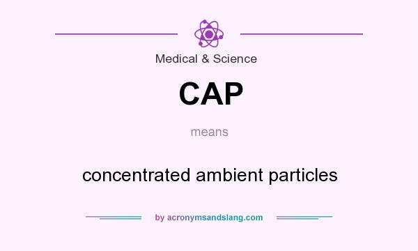 What does CAP mean? It stands for concentrated ambient particles