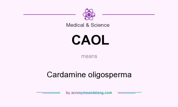 What does CAOL mean? It stands for Cardamine oligosperma