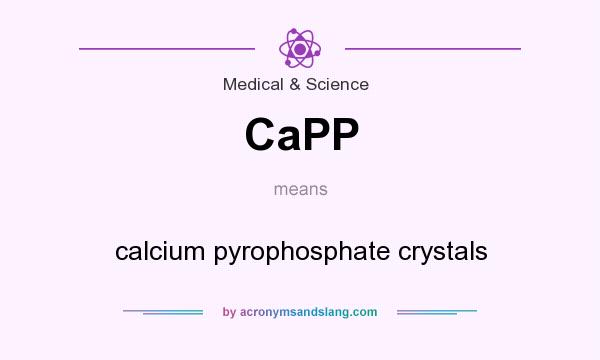 What does CaPP mean? It stands for calcium pyrophosphate crystals
