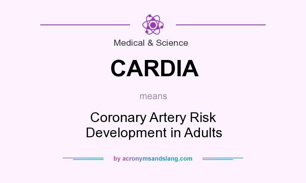 What does CARDIA mean? It stands for Coronary Artery Risk Development in Adults