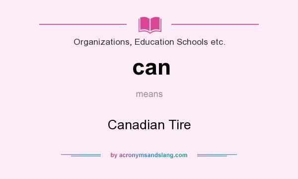 What does can mean? It stands for Canadian Tire