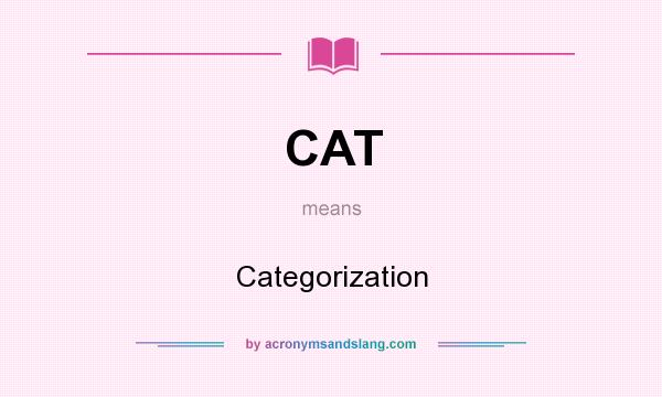What does CAT mean? It stands for Categorization