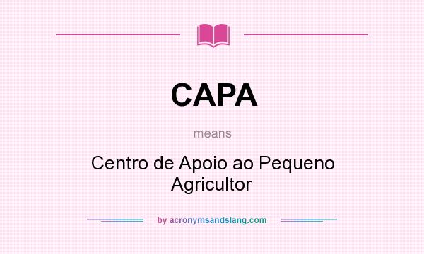 What does CAPA mean? It stands for Centro de Apoio ao Pequeno Agricultor